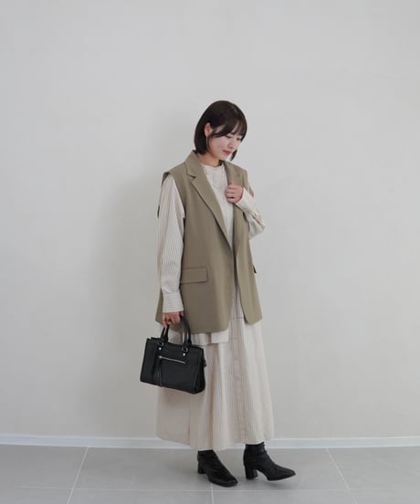 vest jacket | カーキ