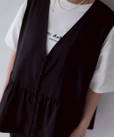 vest blouse｜ブラック