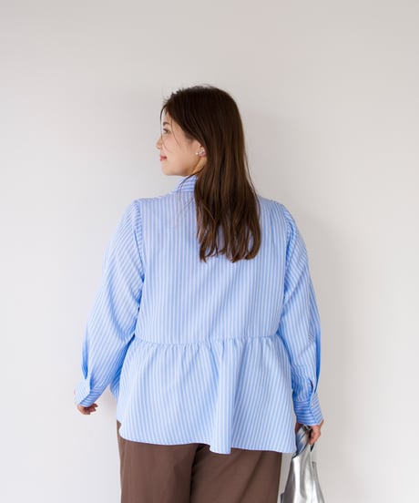 Asymmetric shirt | ブルー