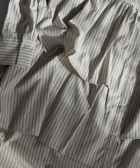 asymmetry shirt one-piece | グリーン