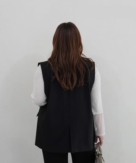 vest jacket | ブラック