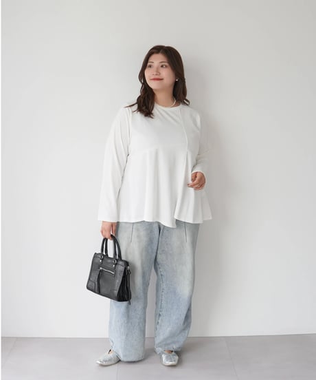 Asymmetric Long T-shirt | ホワイト