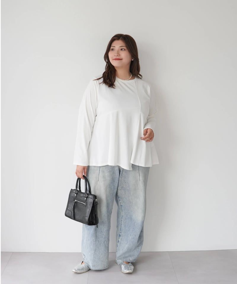 Salsation ASYMMETRIC T-SHIRT 未使用　　　XS Asymmetric Long T-shirt | ホワイト | MI AND MOU