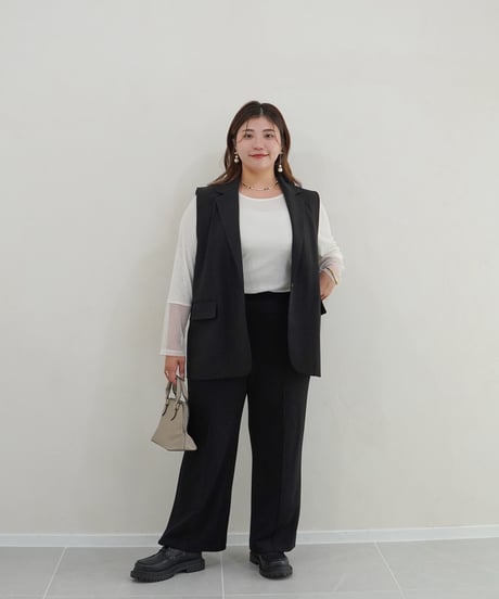 vest jacket | ブラック