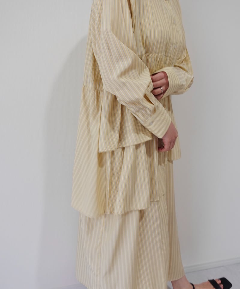 asymmetry shirt one-piece | イエロー | MI AND MOU