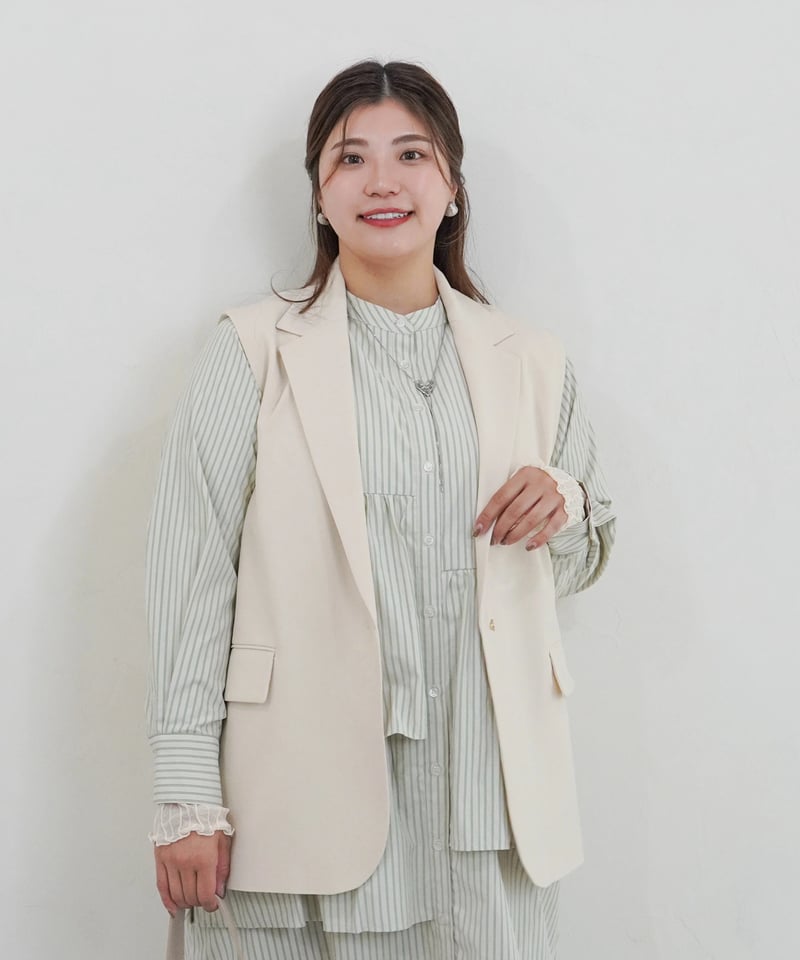 vest jacket | ホワイト | MI AND MOU