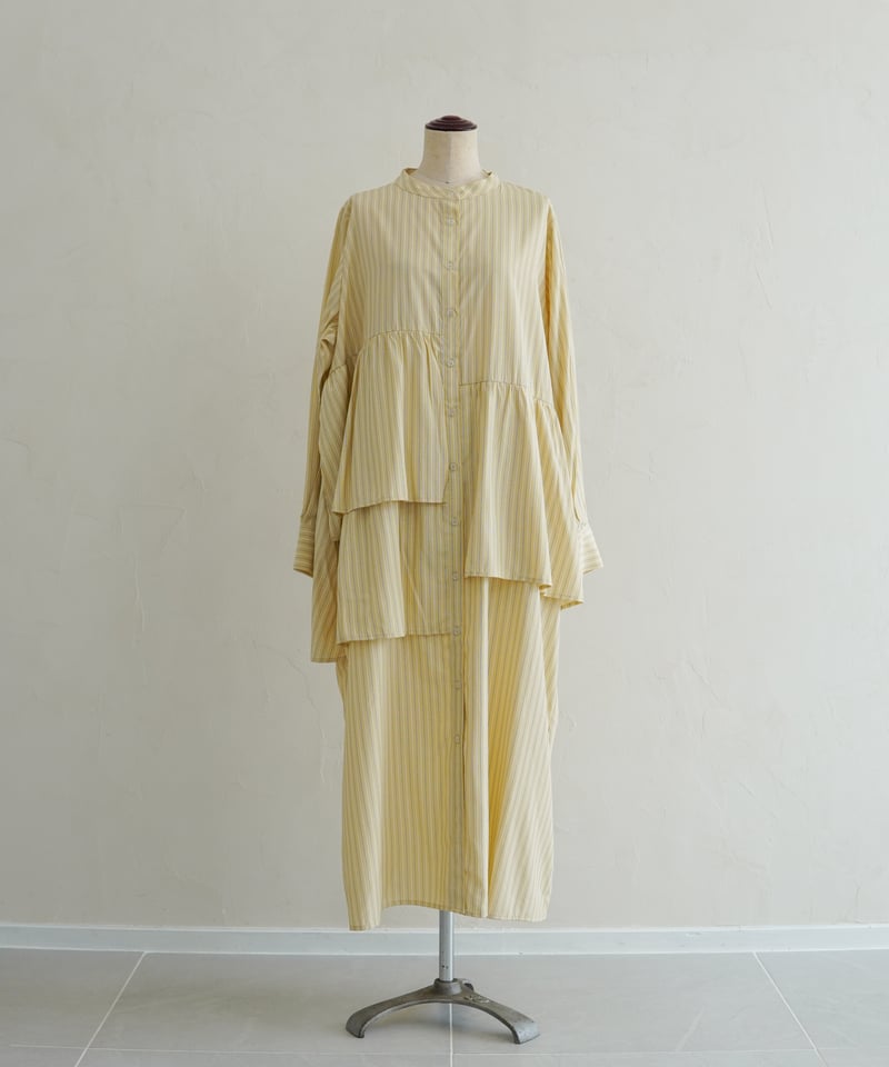 MI AND MOU シャツワンピース　イエロー asymmetry shirt one-piece | イエロー | MI AND MOU