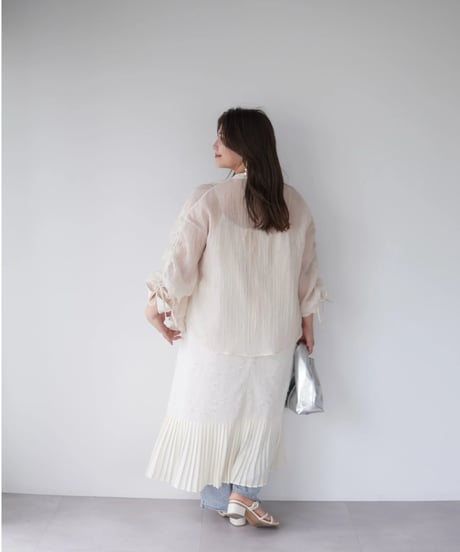 sheer ribbon blouse｜アイボリー