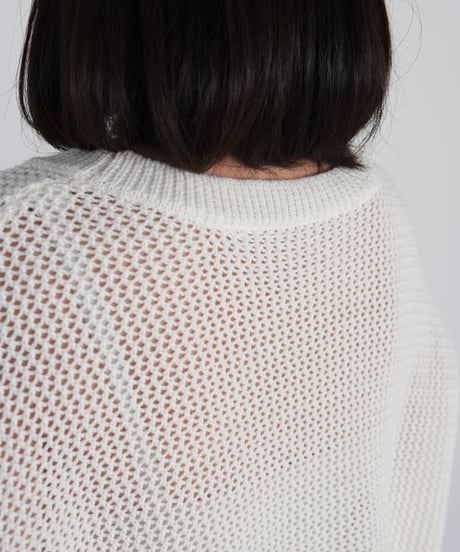 mesh knit pullover | オフホワイト