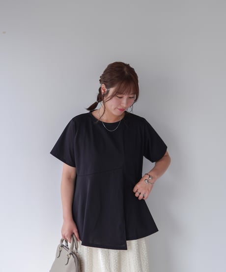 asymmetry T-shirt | ブラック