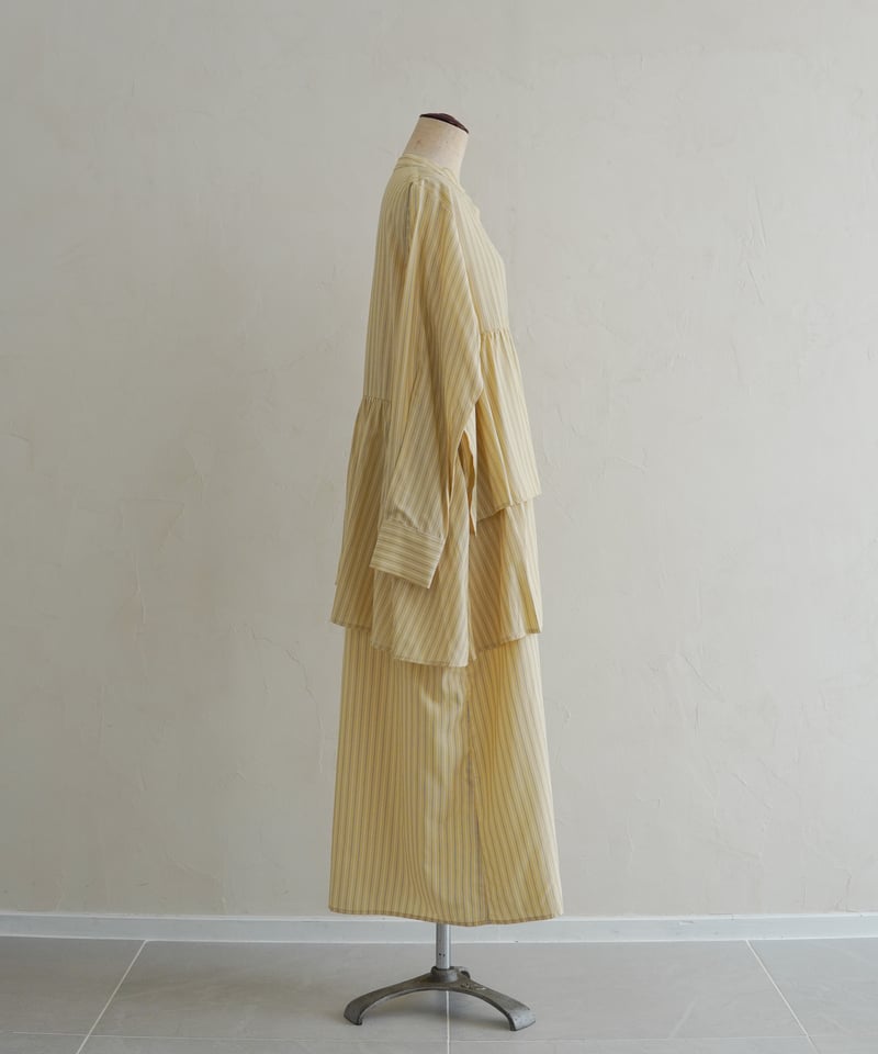 asymmetry shirt one-piece | イエロー | MI AND MOU