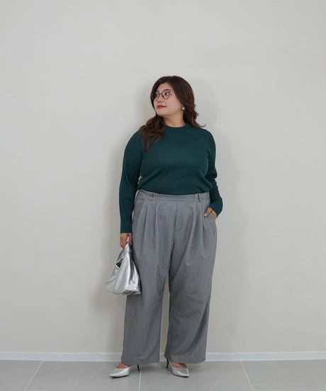 mini neck pullover | グリーン