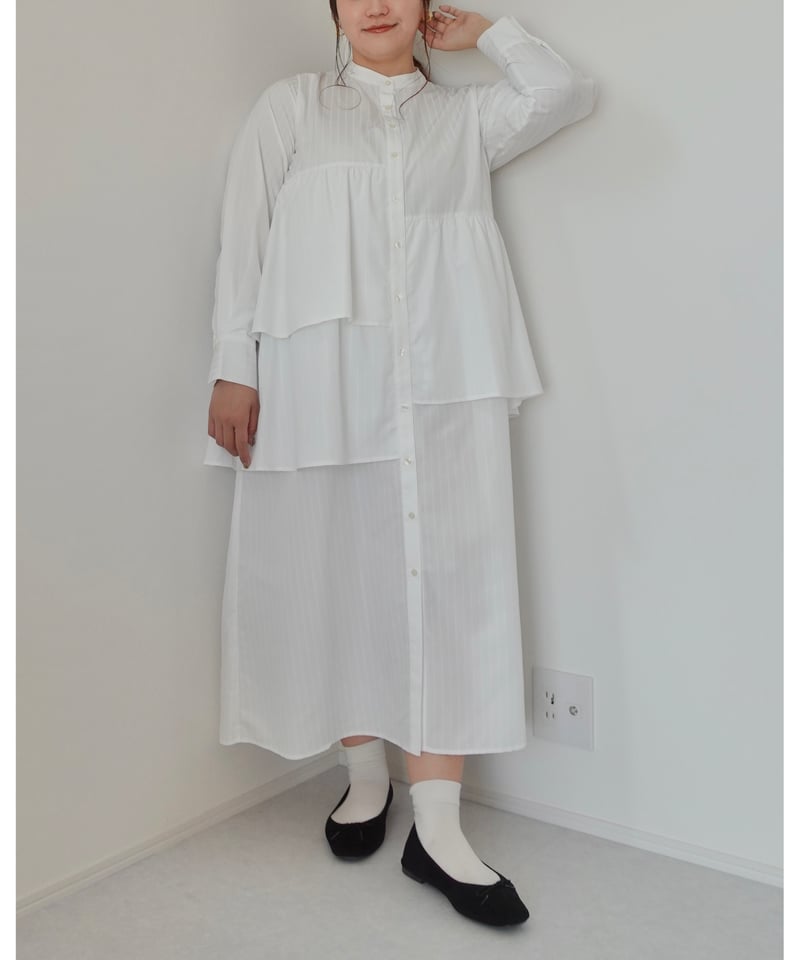 名作 one-piece｜ホワイト shirt asymmetry | MOU AND MI ワンピース