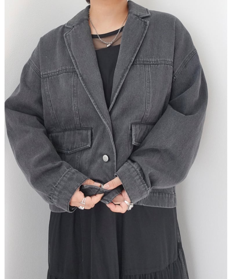 tailored denim jacket|ブラック | MI AND MOU tailored denim jacket|ブラック | MI AND MOU