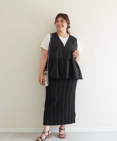 line tight skirt｜ブラック