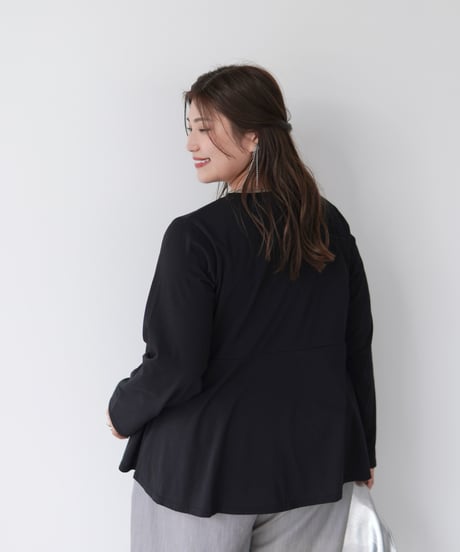Asymmetric Long T-shirt | ブラック
