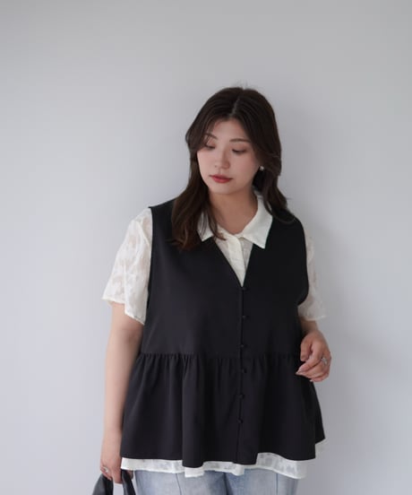vest blouse｜ブラック