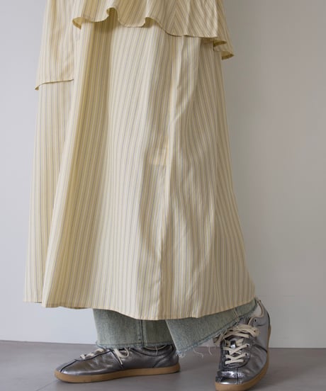 asymmetry shirt one-piece | イエロー