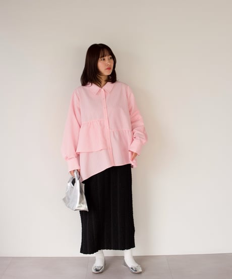 Asymmetric shirt | ピンク