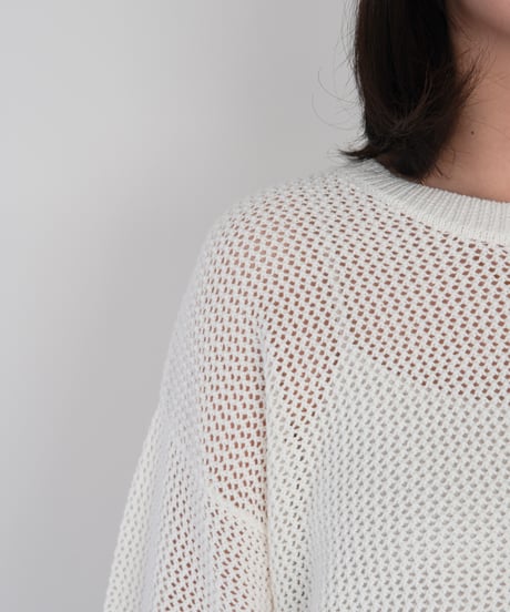 mesh knit pullover | オフホワイト