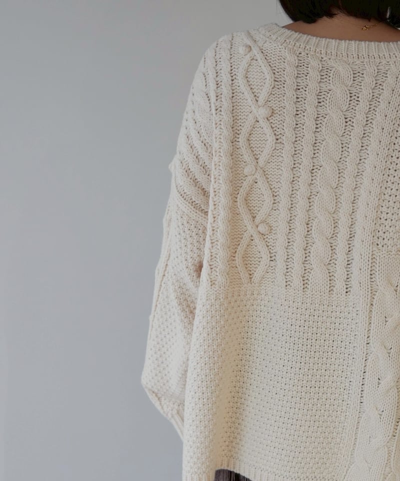 patchwork knit | アイボリー | MI AND MOU