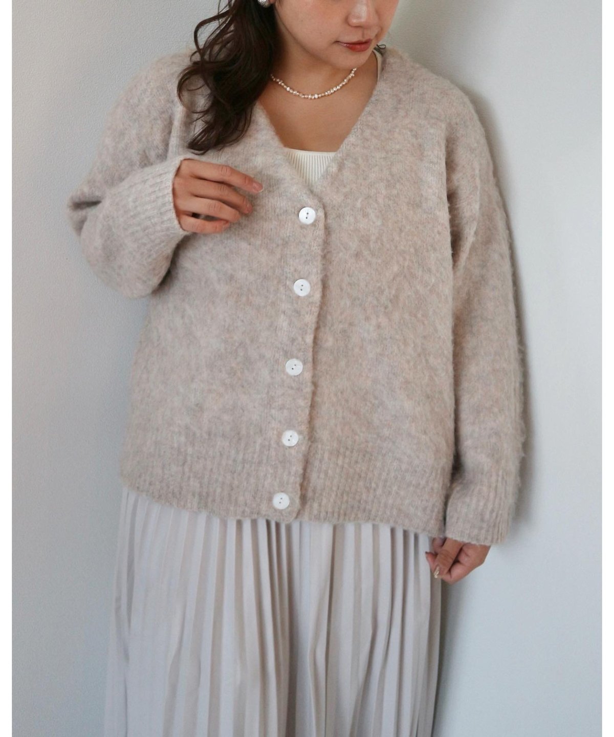 2way Knit cardigan【オフホワイト】 | MI AND MOU