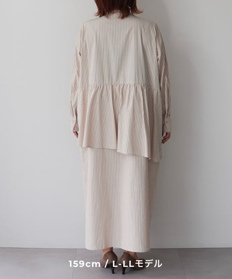 asymmetry shirt one-piece | モカ