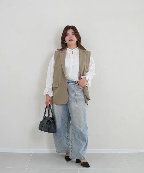 vest jacket | カーキ
