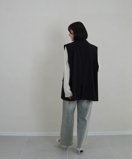 vest jacket | ブラック