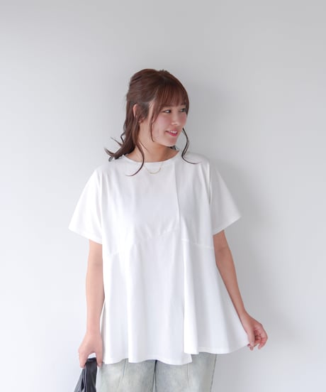 asymmetry T-shirt | ホワイト
