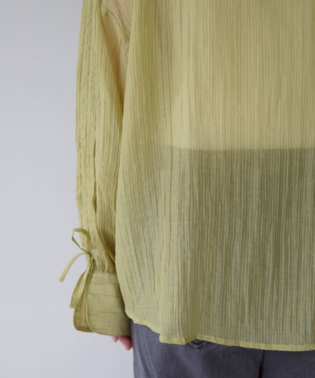 sheer ribbon blouse｜オリーブ