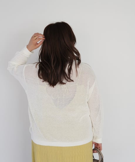 mesh knit pullover | オフホワイト