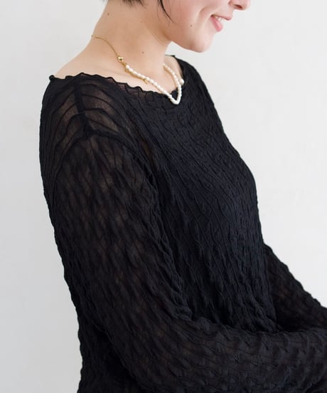 sheer pullover｜ブラック