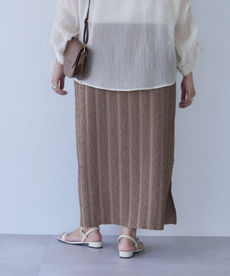 line tight skirt｜ブラウン