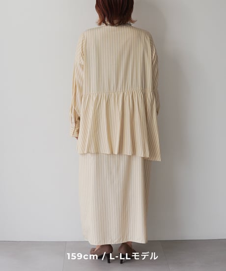 asymmetry shirt one-piece | イエロー