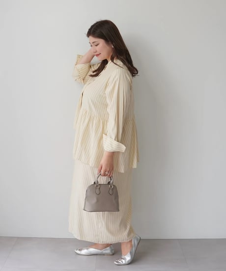 asymmetry shirt one-piece | イエロー
