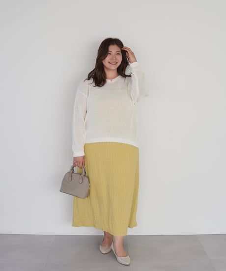 mesh knit pullover | オフホワイト