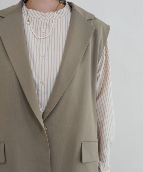 vest jacket | カーキ