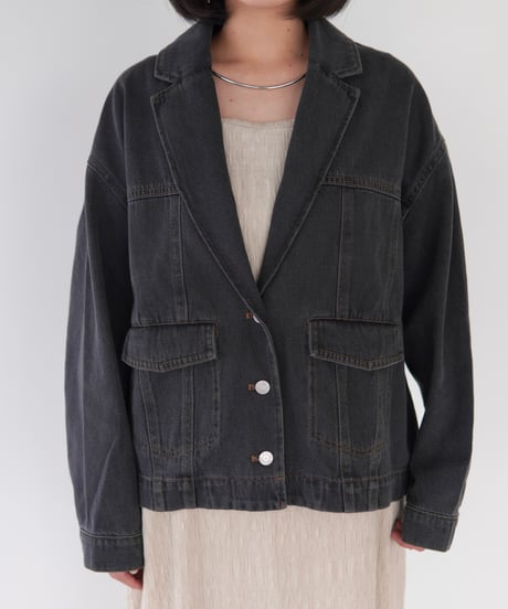 tailored denim jacket｜ブラック