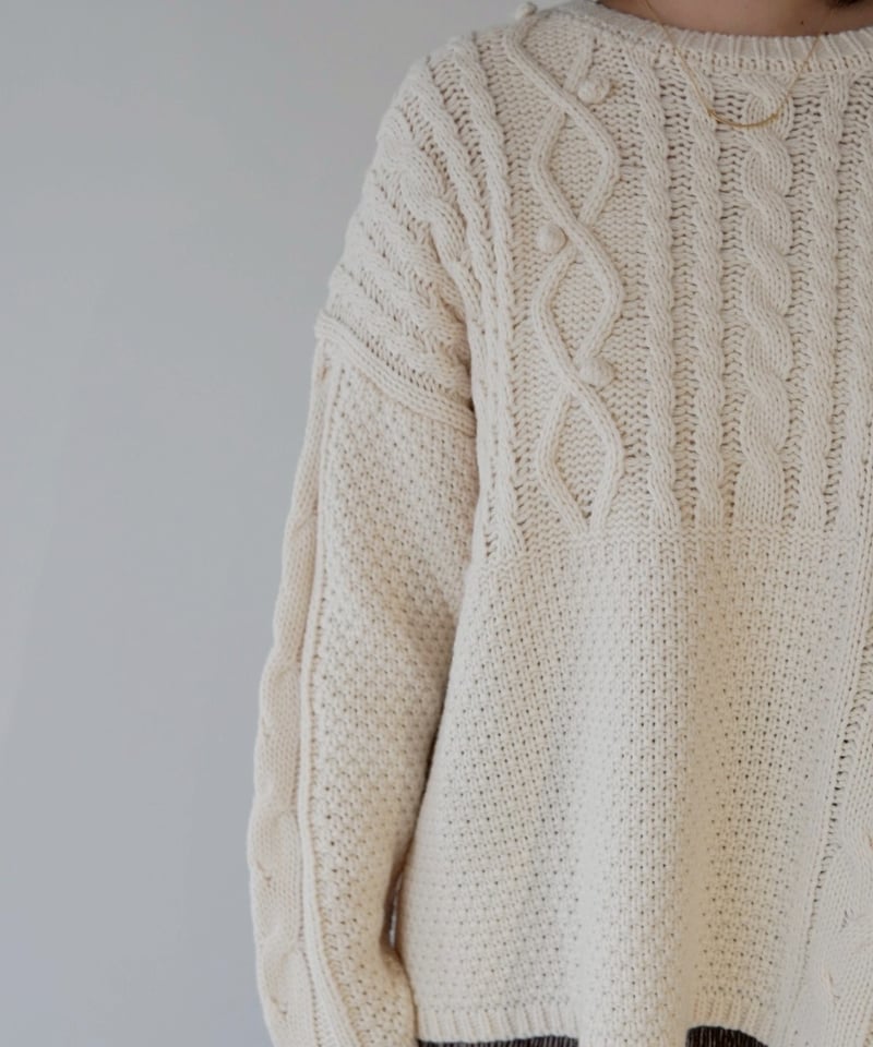 patchwork knit | アイボリー | MI AND MOU