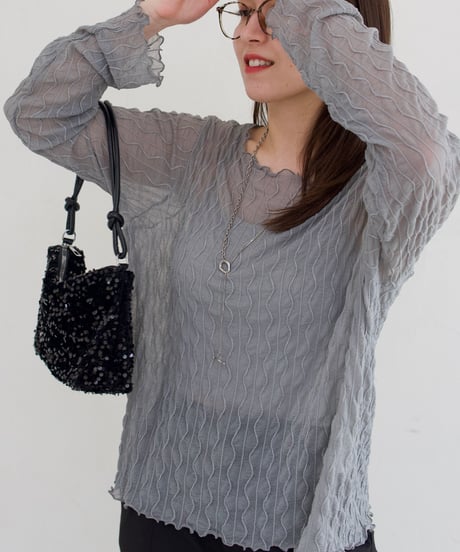 sheer pullover｜グレー