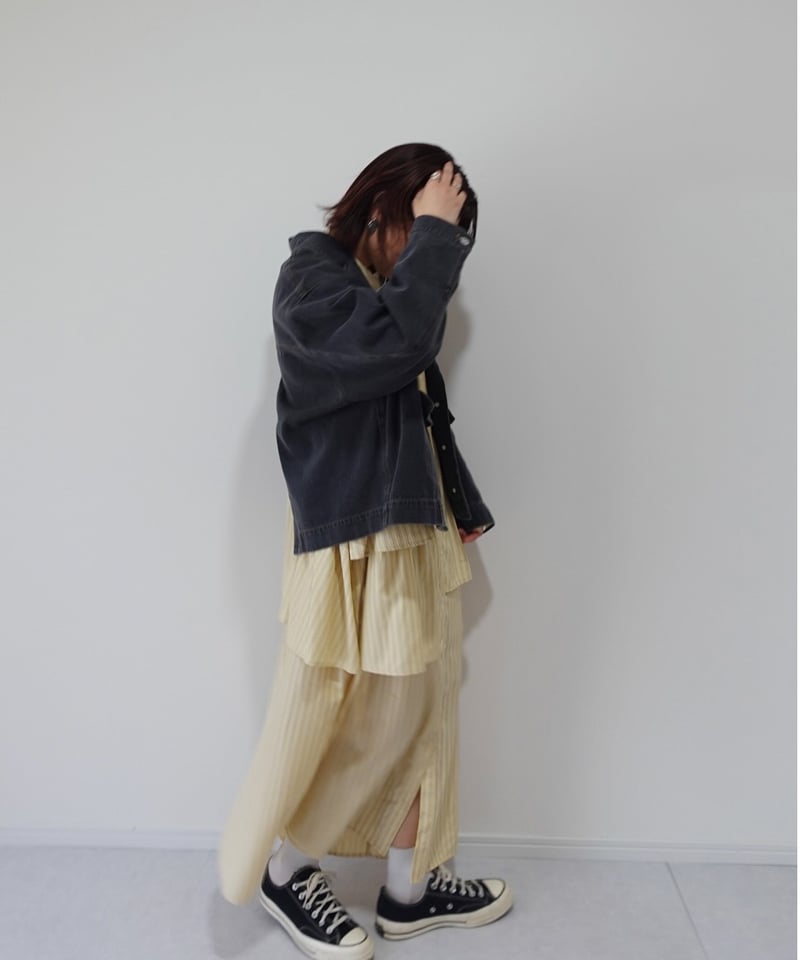 asymmetry shirt one-piece / イエロー | MI AND MOU
