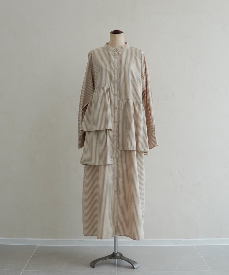 asymmetry shirt one-piece | モカ | MI AND MOU