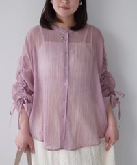 sheer ribbon blouse｜ピンク