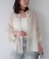 sheer ribbon blouse｜アイボリー