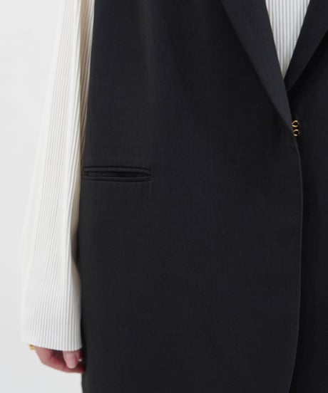 vest jacket | ブラック