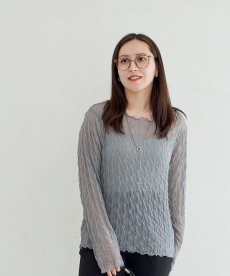 sheer pullover｜グレー