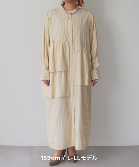 asymmetry shirt one-piece | イエロー
