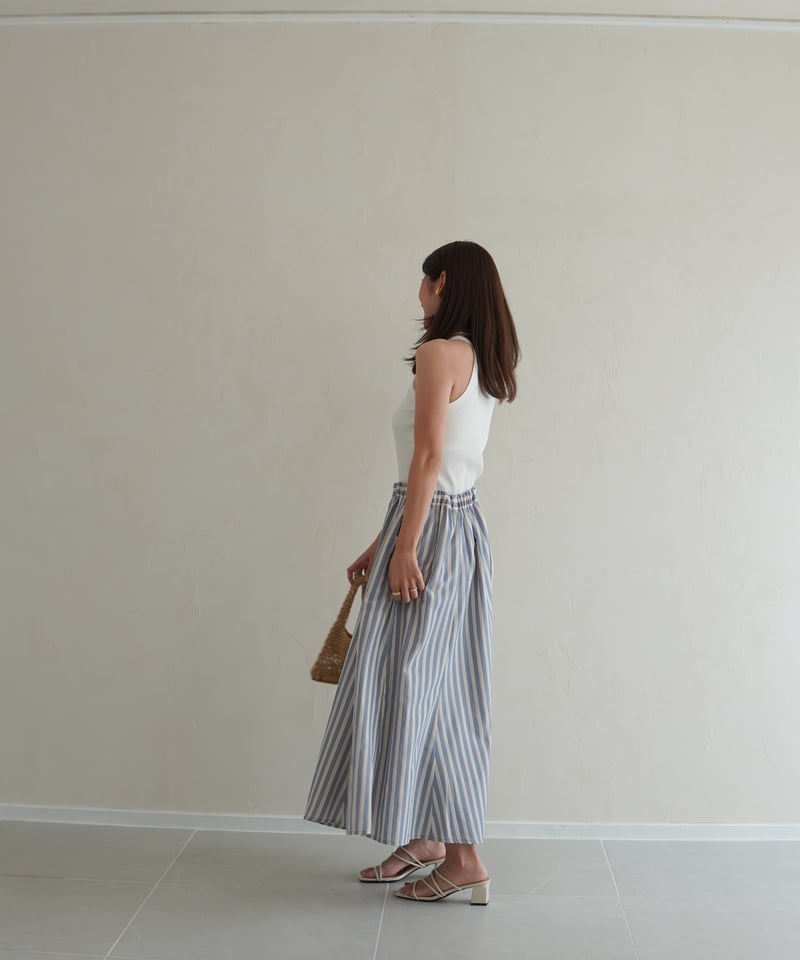 stripe skirt｜ブルー | MI AND MOU