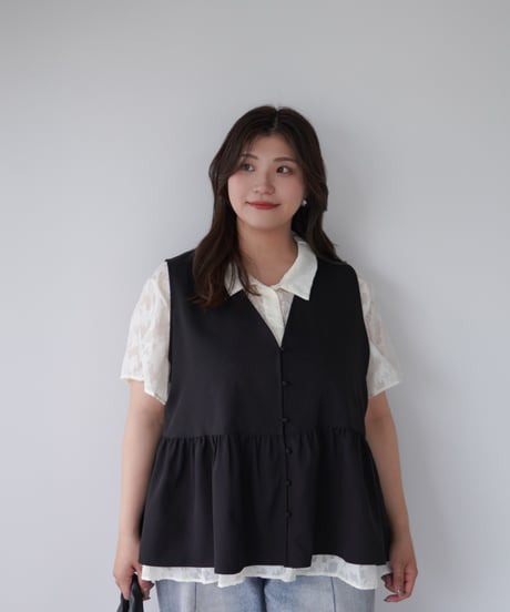 vest blouse｜ブラック